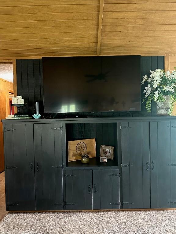 room details with wood walls