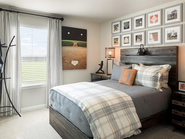 bedroom featuring baseboards and carpet floors