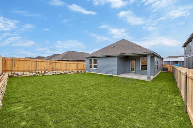 121 Coastal Way, Georgetown, TX 78628 - rear view of property with a patio area, a shingled roof, and central air condition unit