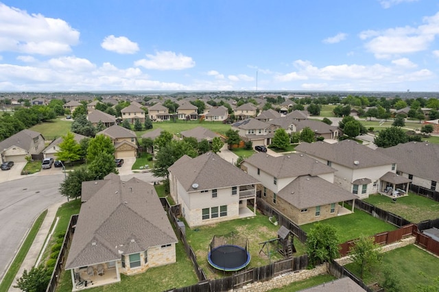 drone / aerial view with a residential view