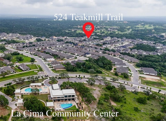 drone / aerial view featuring a residential view