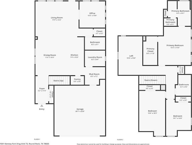 1051 Kenney Fort Xing Unit 73, Round Rock, TX 78665 - floor plan / room layout
