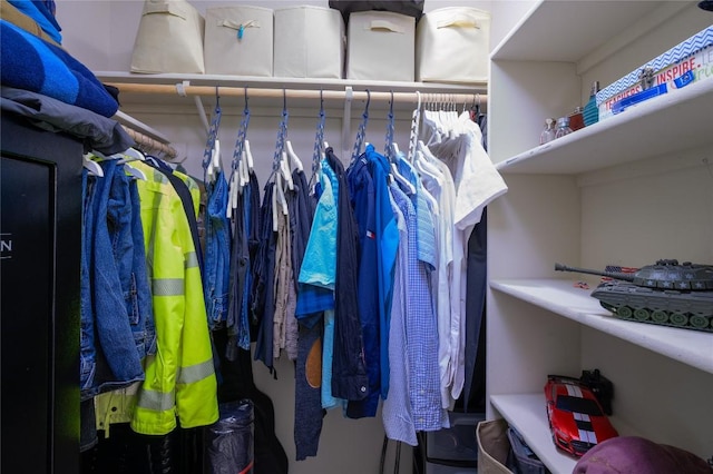 view of walk in closet