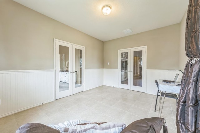 interior space featuring french doors