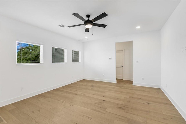 1105 Lipan Trl, Austin, TX 78733 - empty room featuring light wood-style flooring, recessed lighting, and ceiling fan
