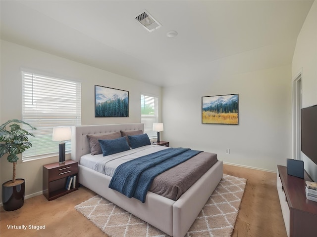 205 Granary Dr, Kyle, TX 78640 - bedroom with baseboards, light colored carpet, and visible vents