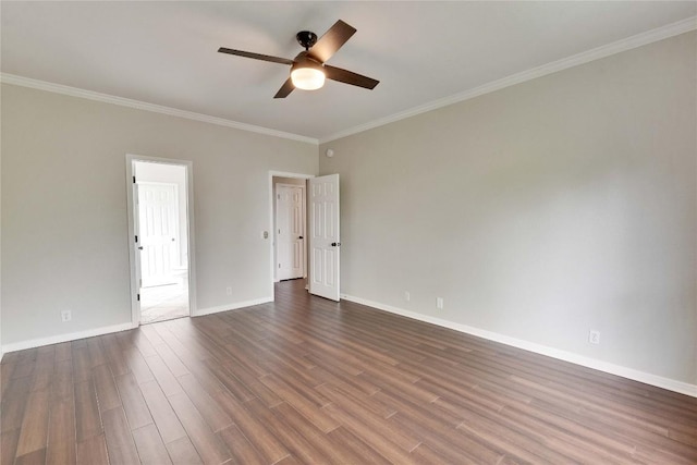 2720 Cascade Falls Dr, Austin, TX 78738 - unfurnished room featuring a ceiling fan, dark wood-type flooring, and ornamental molding