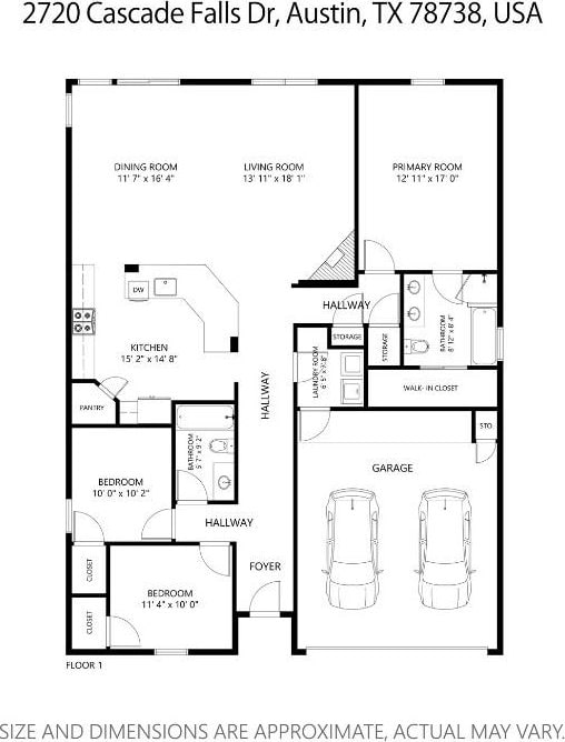 2720 Cascade Falls Dr, Austin, TX 78738 - view of property floor plan