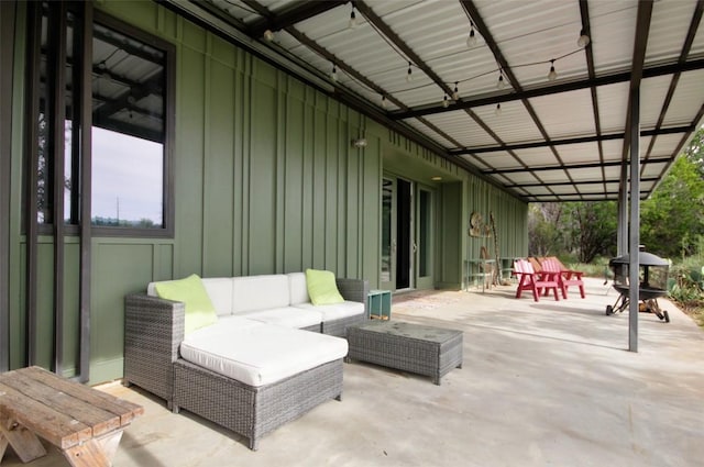 view of patio with an outdoor living space