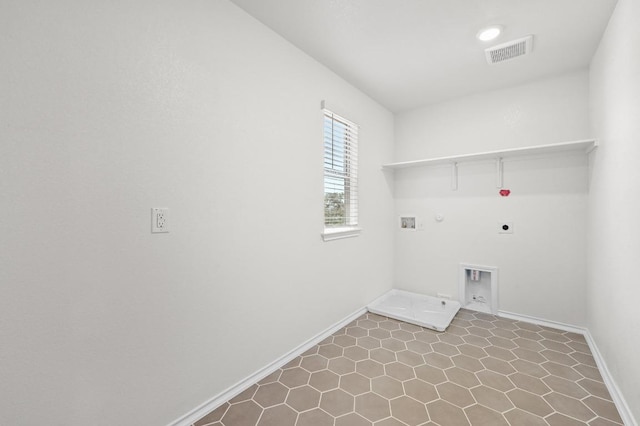 12126 Cantabria Rd, Austin, TX 78748 - laundry room with gas dryer hookup, electric dryer hookup, washer hookup, and tile patterned floors