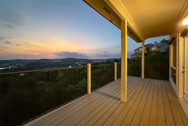 wooden deck with visible vents