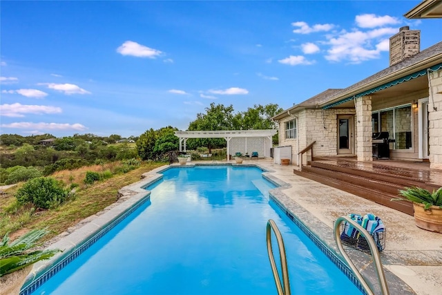 3606 Bunyan Cir, Lago Vista, TX 78645 - outdoor pool with a pergola and a grill