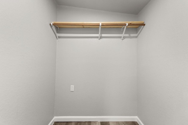 spacious closet with wood finished floors