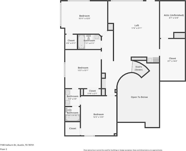 7100 Valburn Dr, Austin, TX 78731 - property floor plan