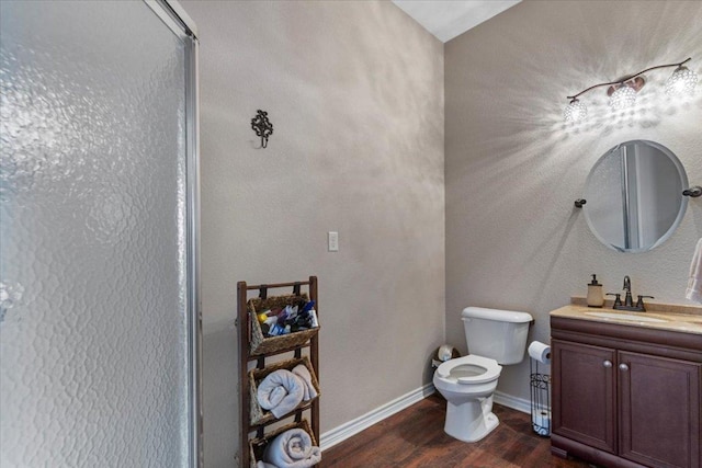 178 Pine Tree Loop, Bastrop, TX 78602 - bathroom with wood finished floors, vanity, and a shower