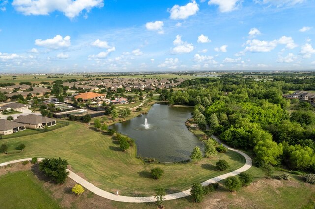 aerial view featuring a residential view and a water view