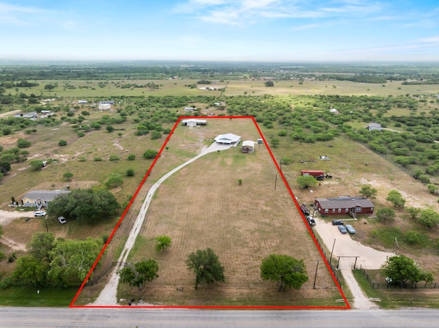 bird's eye view with a rural view