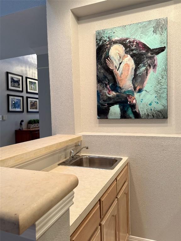 12600 Schreiner Ct, Austin, TX 78732 - bar with a sink and a textured wall