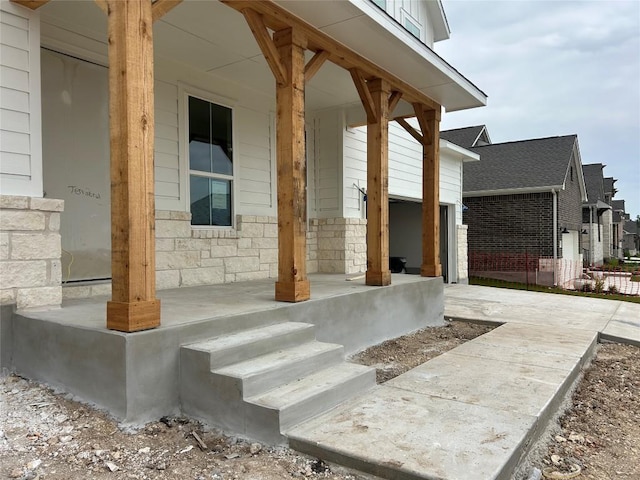 view of patio with a porch