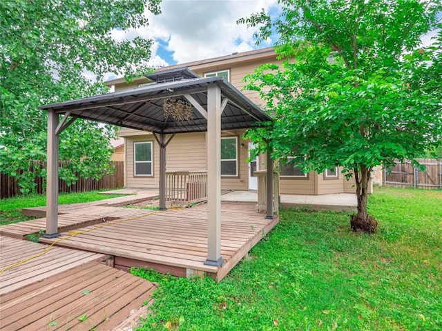 800 Savannah Cv, Elgin, TX 78621 - deck featuring a gazebo and a fenced backyard