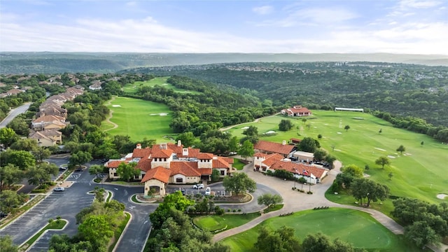 bird's eye view featuring a residential view and view of golf course