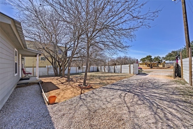 view of yard featuring fence