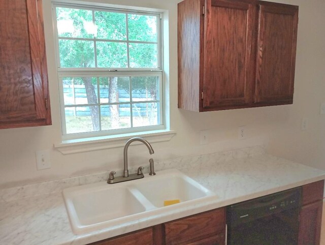 6637 River Oaks Dr, Kingsland, TX 78639 - kitchen featuring a sink, dishwasher, healthy amount of natural light, and light countertops