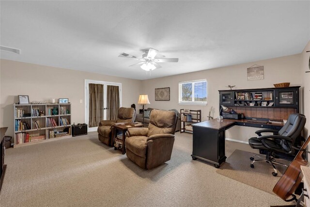 1309 E Brown St, Llano, TX 78643 - office space featuring carpet flooring and ceiling fan