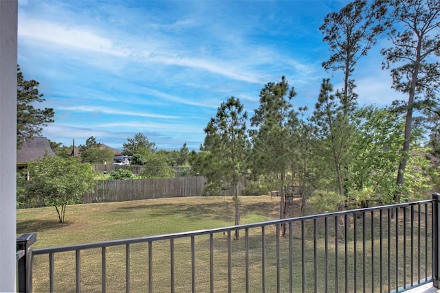 view of yard with fence