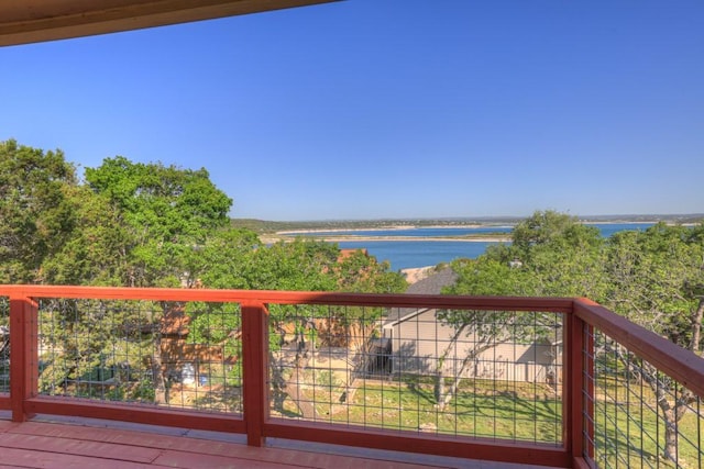 1871 Patty Dr, Canyon Lake, TX 78133 - wooden deck featuring a water view