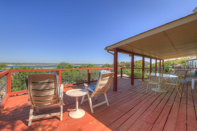 1871 Patty Dr, Canyon Lake, TX 78133 - wooden deck with a water view