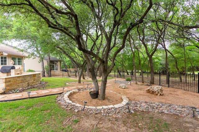 view of yard with fence