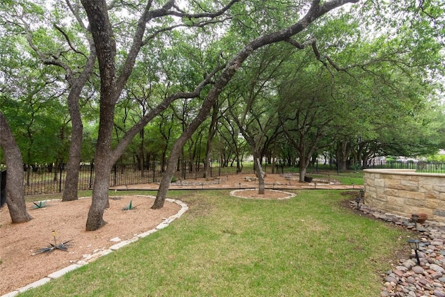 view of yard with fence
