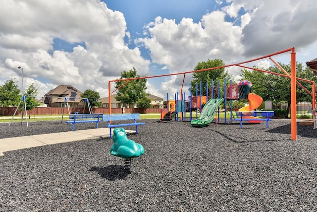 community play area with fence