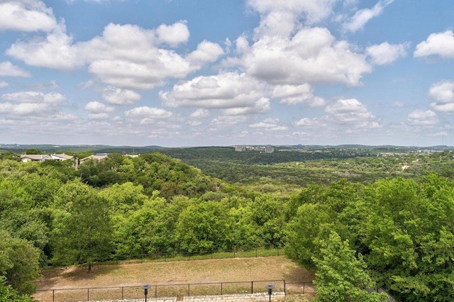 property view of mountains featuring a forest view