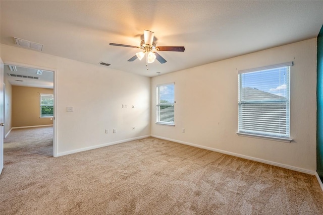 349 Eagle Brook Ln, Buda, TX 78610 - spare room with carpet flooring, baseboards, a ceiling fan, and plenty of natural light