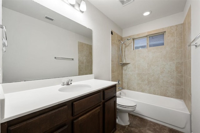 349 Eagle Brook Ln, Buda, TX 78610 - full bath featuring toilet, vanity, and tub / shower combination