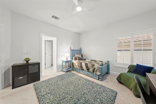7921 W Rim Dr, Austin, TX 78731 - bedroom with carpet and ceiling fan
