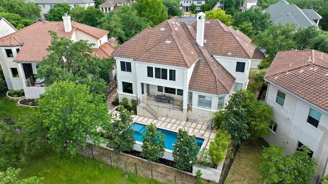 7921 W Rim Dr, Austin, TX 78731 - aerial view of residential area with a pool