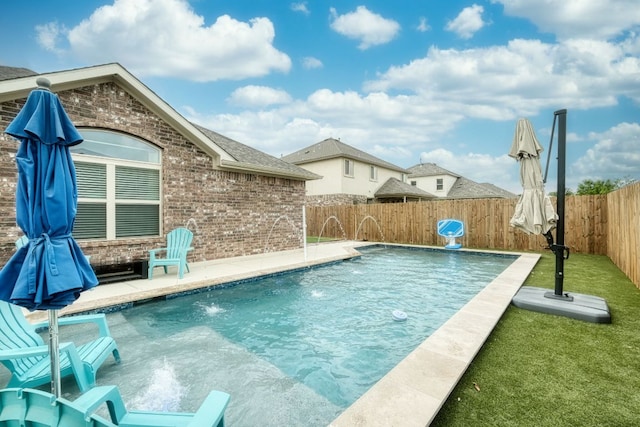 view of pool with a fenced in pool and a fenced backyard
