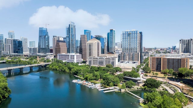 city view featuring a water view