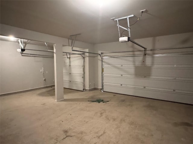 garage featuring a garage door opener