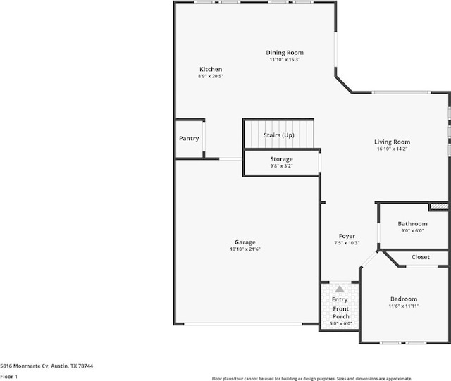5816 Monmarte Cv, Austin, TX 78744 - floor plan / room layout