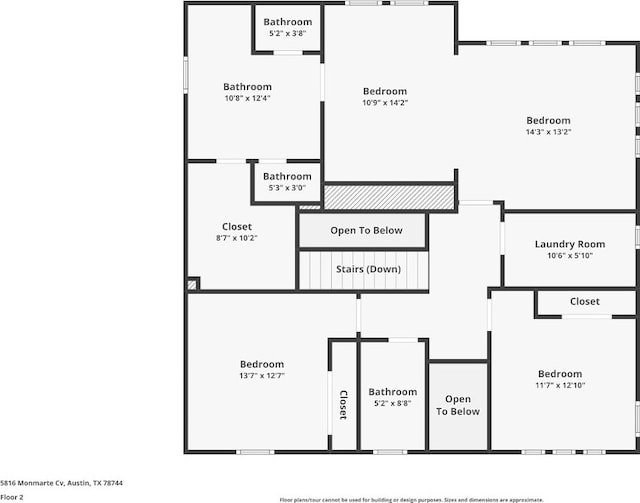 5816 Monmarte Cv, Austin, TX 78744 - property floor plan