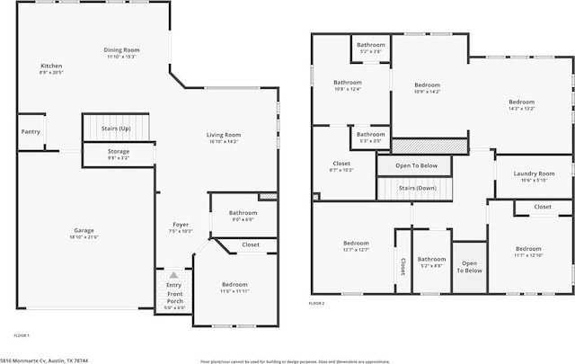 5816 Monmarte Cv, Austin, TX 78744 - property floor plan