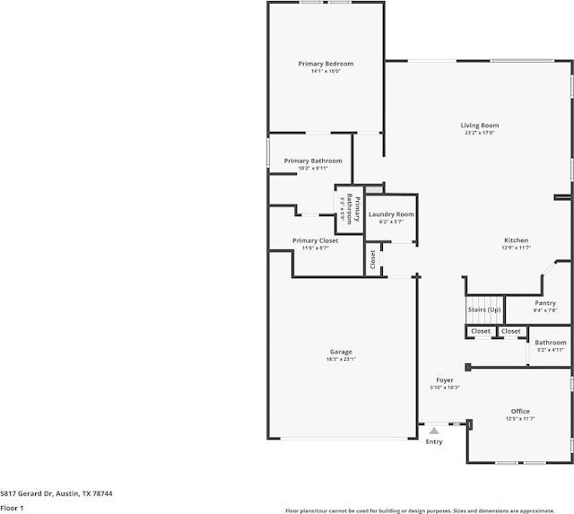 5817 Gerard Dr, Austin, TX 78744 - floor plan / room layout