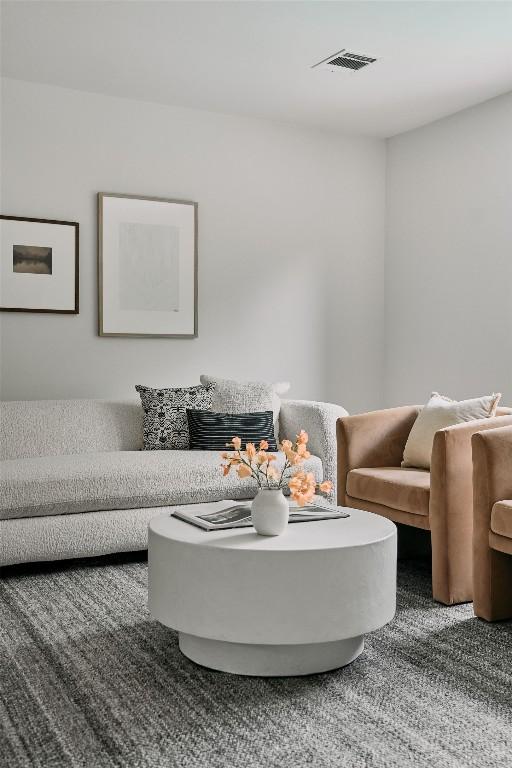 living area with visible vents