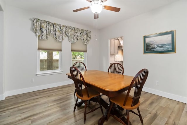 1400 Hargis Creek Trl, Austin, TX 78717 - dining room featuring light wood-style floors and a ceiling fan
