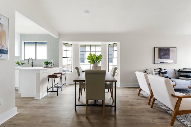 927 Peggotty Pl, Austin, TX 78753 - dining space with wood finished floors and lofted ceiling