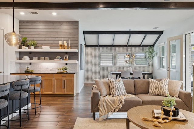 16720 Horondelle Dr, Austin, TX 78738 - living room featuring dark wood-type flooring